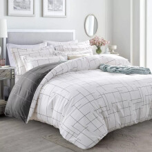 (Tile, Double) Reversible Duvet Quilt Cover Bedding Set With Pillow Cases Single Double King