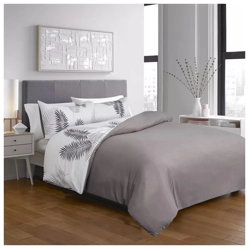 Oxford Homeware (Leaf, Super King) Reversible Duvet Quilt Cover Bedding Set With Pillow Cases Single Double King Multicoloured