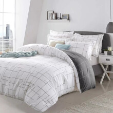 (Double: 200 x 200 cm., Tile) Duvet Quilt Cover Bedding Set Reversible Printed Duvet Cover with Pillowcases