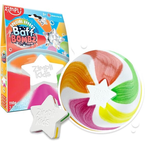 Large Star Bath Bomb Magically Creates Rainbow Special Effect