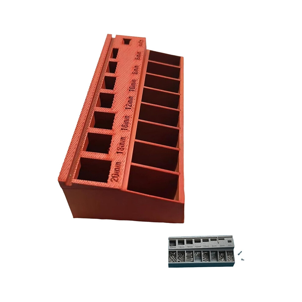 (red) M3 Bolt Sorter Screw Length Sorter Tray With 7 Measuring Slots Portable Screw Toolbox Organizer Durable Plastic Organizer Store-image-OPC-PGNGR5V-NEW