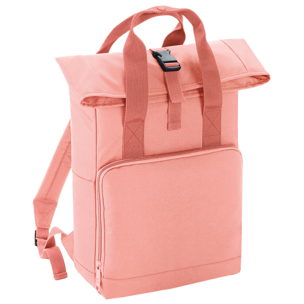 (One Size, Blush Pink) BagBase Twin Handle Roll-Top Backpack