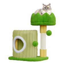 (53CM-CTD4605) 53cm/162cm Green Castle Cat Tree Indoor Cat Tower With Cat Scratching Posts
