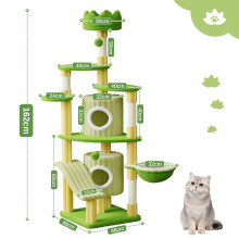 (162CM-CTD4606) 53cm/162cm Green Castle Cat Tree Indoor Cat Tower With Cat Scratching Posts