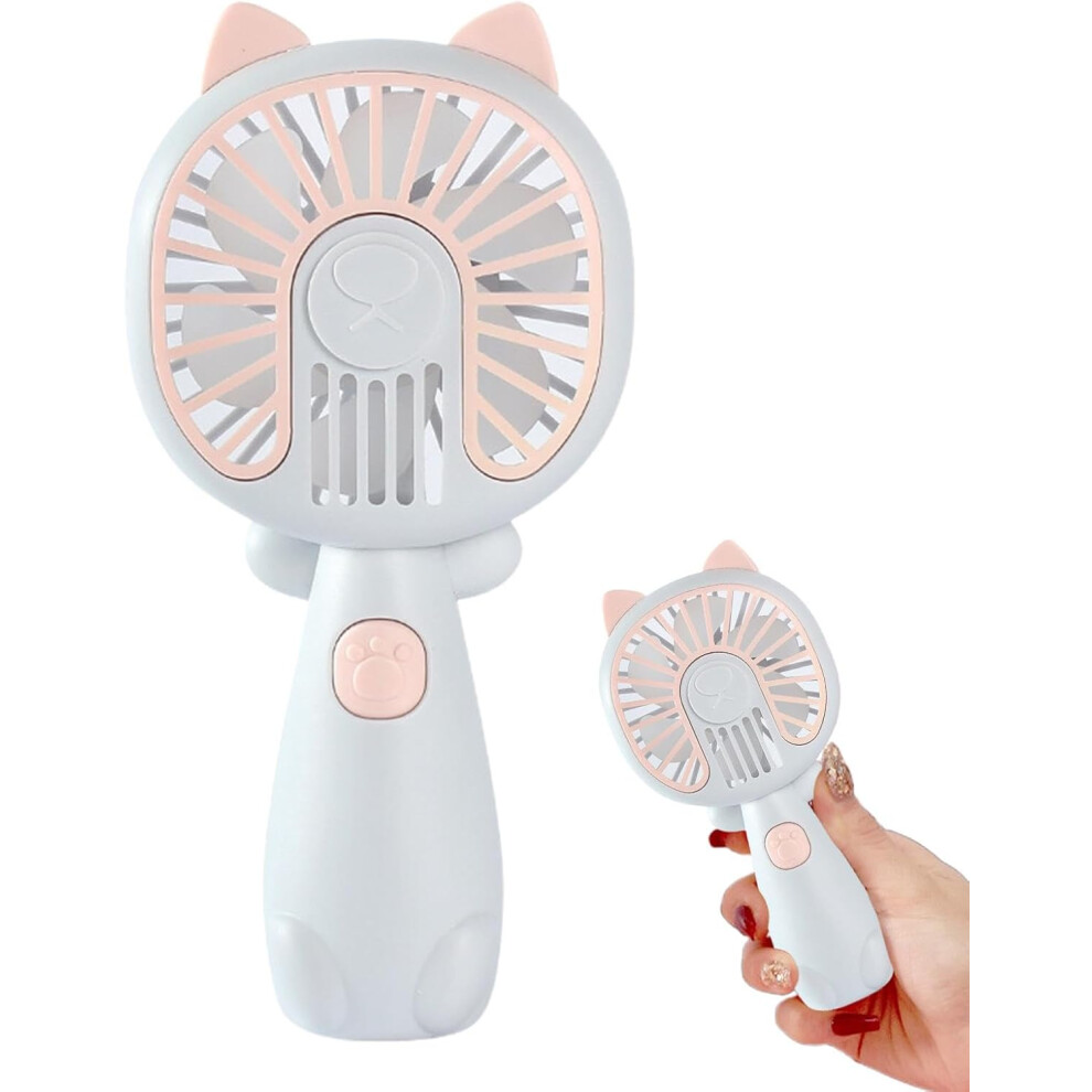 (Pink) Small Pocket Fan - Hand Held Fan Usb Rechargeable - Silent Desktop Student Fan, Hand Held Fan Pocket Personal Fan For Outdoor Pink
