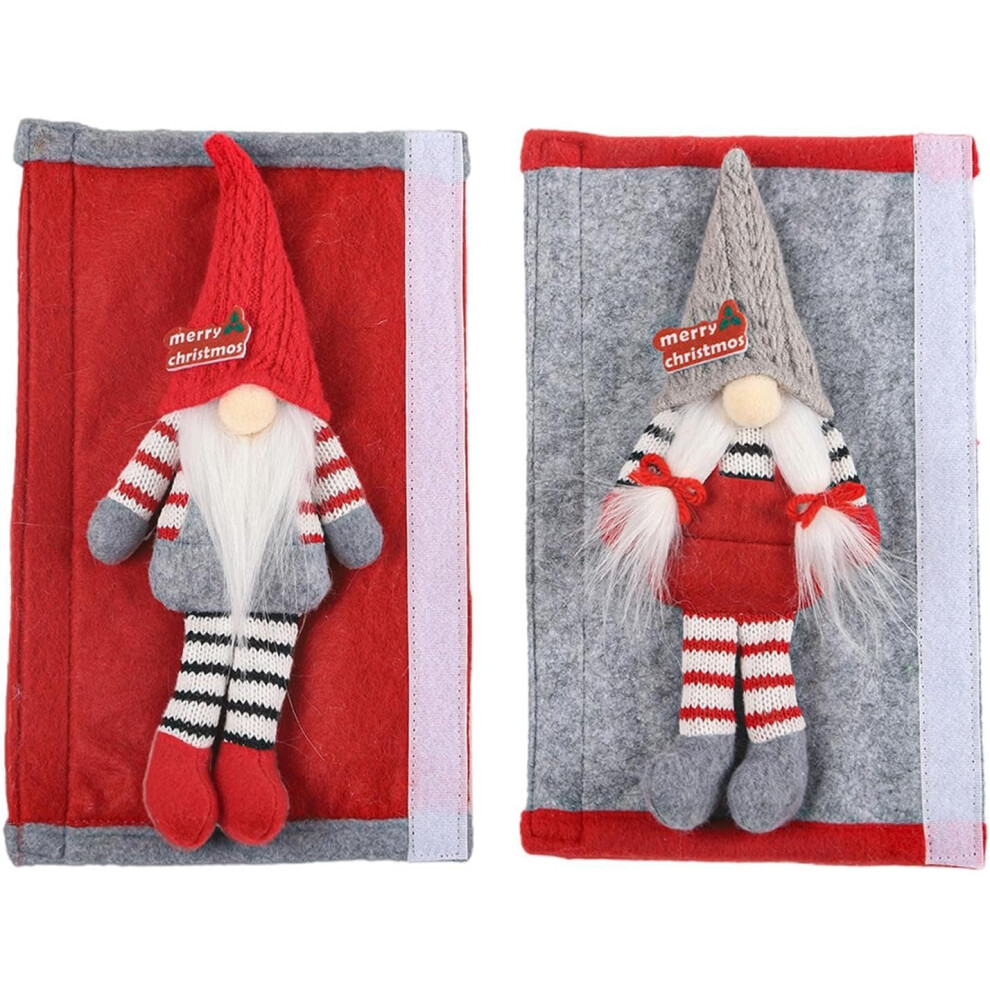 Knob Covers Decorative Christmas | 2X Cute Fridge Door Christmas Gnomes,Holiday Cabinet Knob Covers, Christmas Fridge Decor, Kitchen Knob Covers for