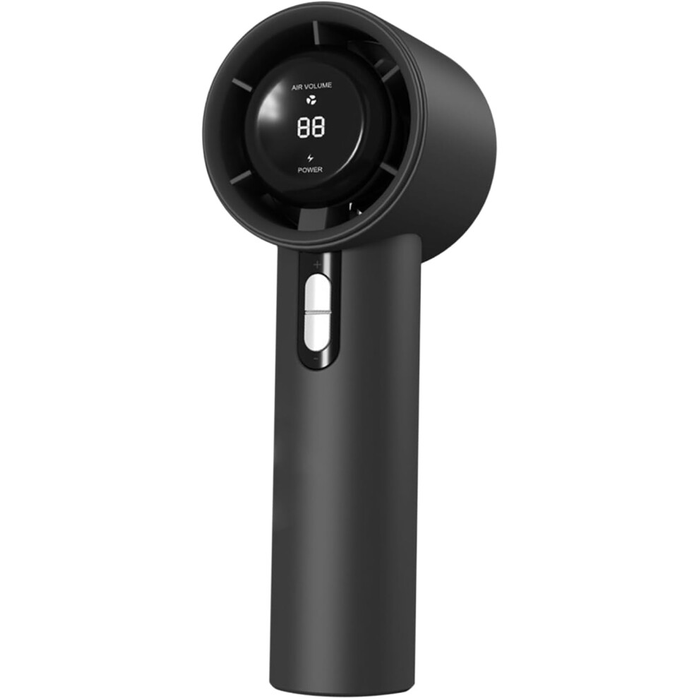 (Black) Electric Fan Handheld | Rechargeable Portable Small Fan | Portable Desktop Blower With Digital Display, Quiet Cooling Device 100 Speeds Adjustable