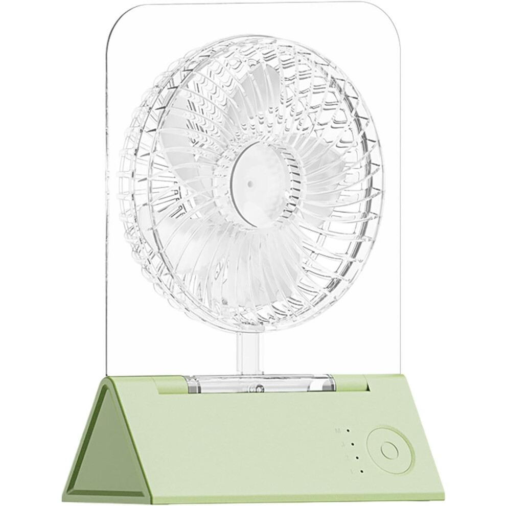 (Light Green) Quiet Small Fan | Small Personal Table Fans,Rechargeable Air Circulator with Four Speed Adjustable for Home Dorm Travel Camping Beach Tent Makeup