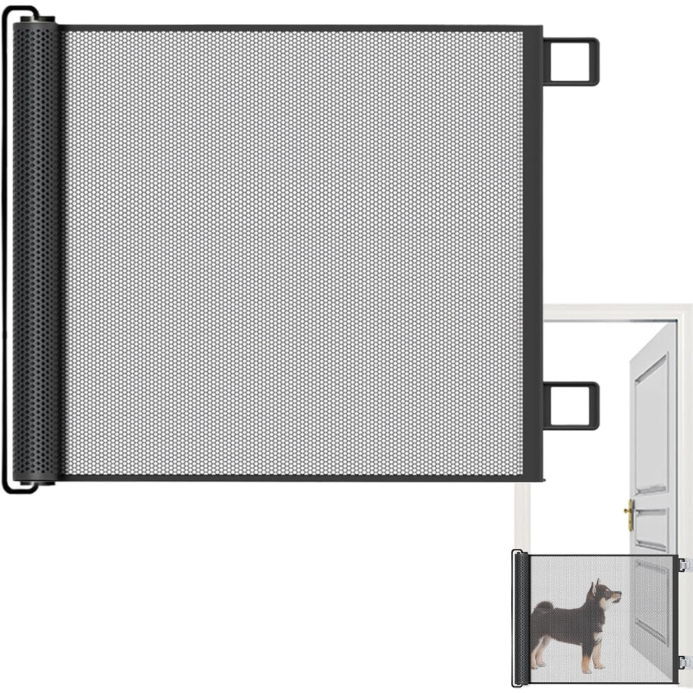 (A, 110cm) Retractable Mesh Gate For Pets, Kid Safety Automatic Retractable Isolation Net, Multifunctional Pet Supplies Gates, Adjustable For Stairs,