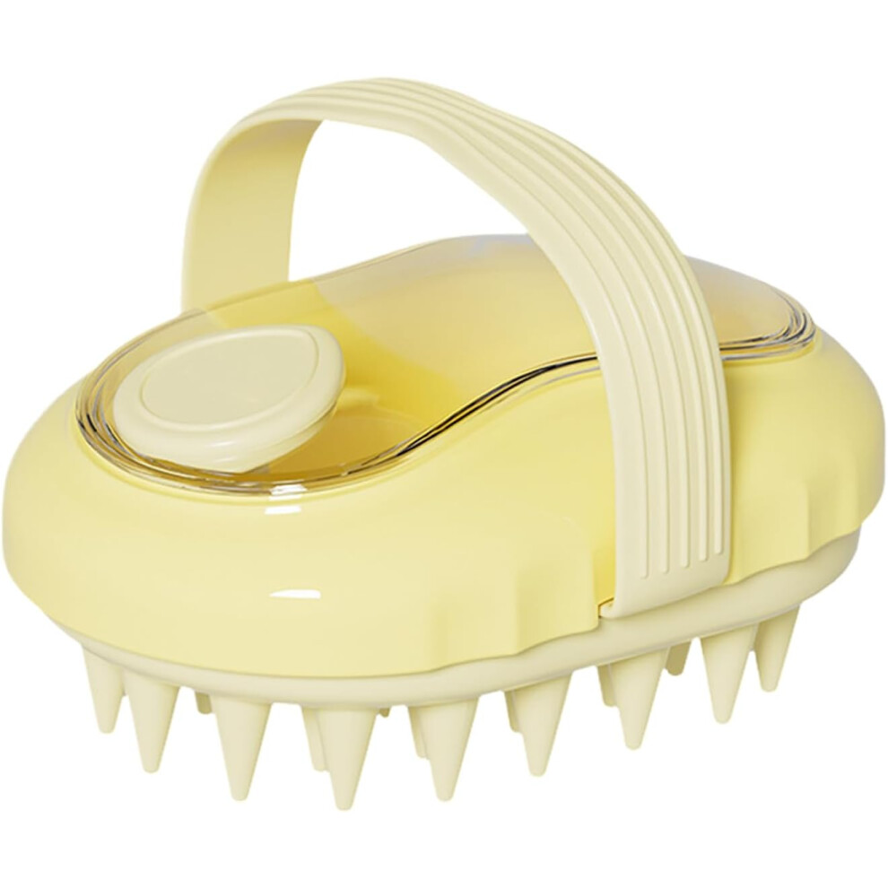 (Yellow) Scalp Brush | Hair Scalp Massager - Silicone Bristles Hair Exfoliator for Women and Men Wet Dry Use