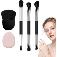 (Black) Eye Shadow Brush | Soft Travel Makeup Brush Eyeshadow Brush Set With Storage Box | Portable Beauty Tools, Make Up Brushes For Women, Eyes, Cheeks,
