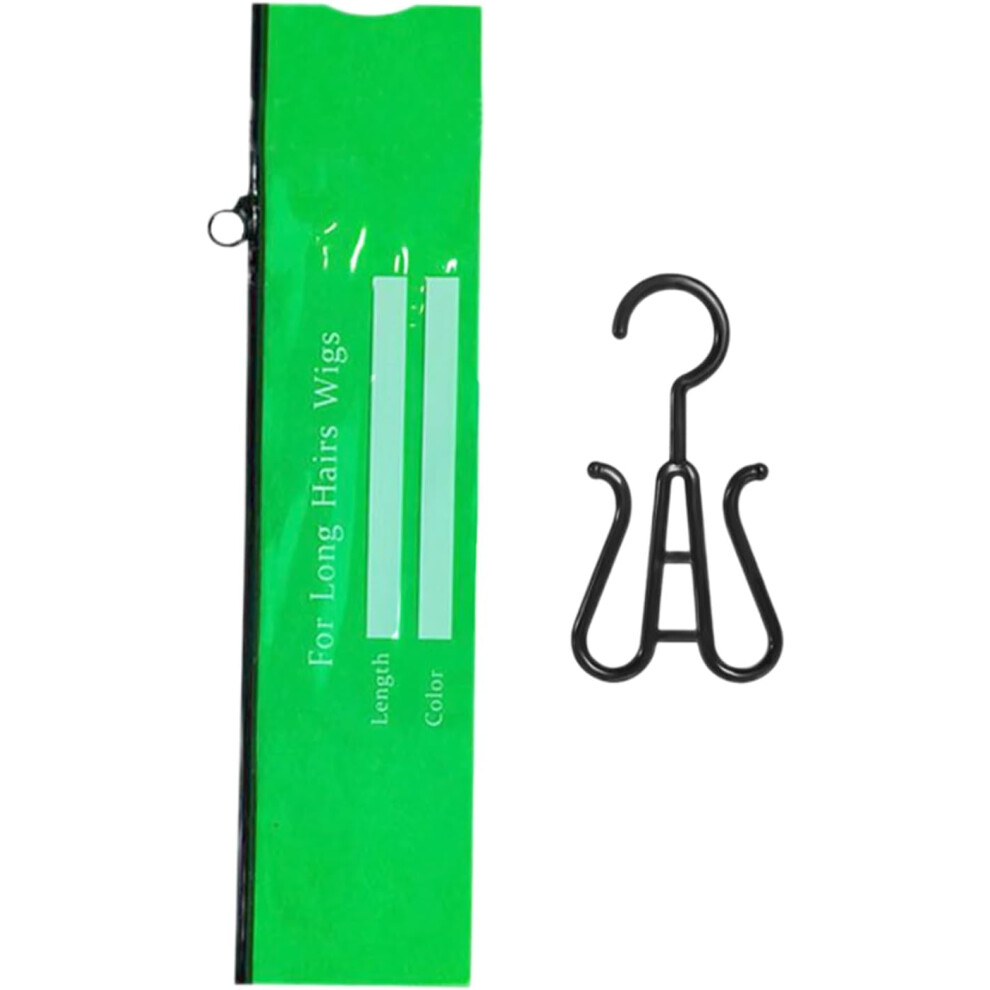 (Pvc Dust Bag Medium Green   Hook) Wig Bags Storage with Hanger,Wig Case | with Zipper Box Display Packaging Dust-Proof Function for Closet Travel Dressing Braiding