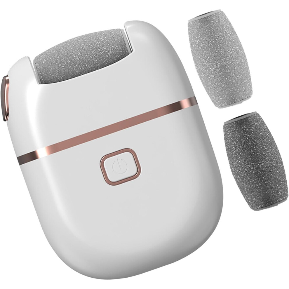 (White) Electronic Foot File Pedicure Tool,Rechargeable Electric Foot File - Callus Remover Tools for Dead Skin Removal - Portable Electronic Pedicure Tools