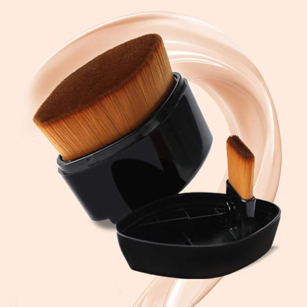 (2pc Black) 2 Pack Foundation Makeup Brush, Concealer Brush, Tan Brush, Bronzer Brush, Powder Brush, Sunscreen Applicator For Kids, Body Makeup Brush For