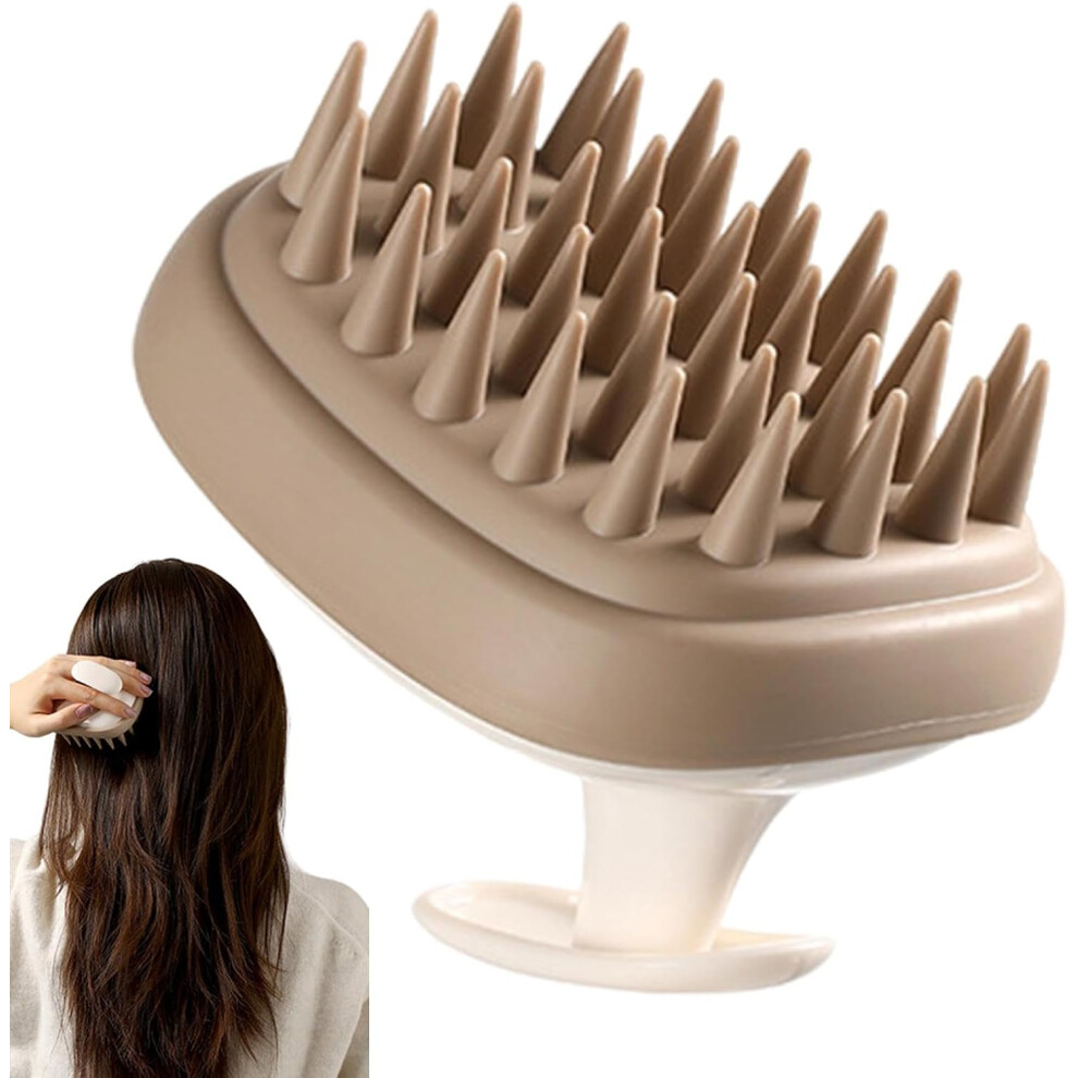 Silicone Scalp Scrubber,Double-Sided Wet and Dry Hair Detangler - Wet Dry Hair Scalp Scrubber with Soft Silicone Bristles for Deep Cleansing