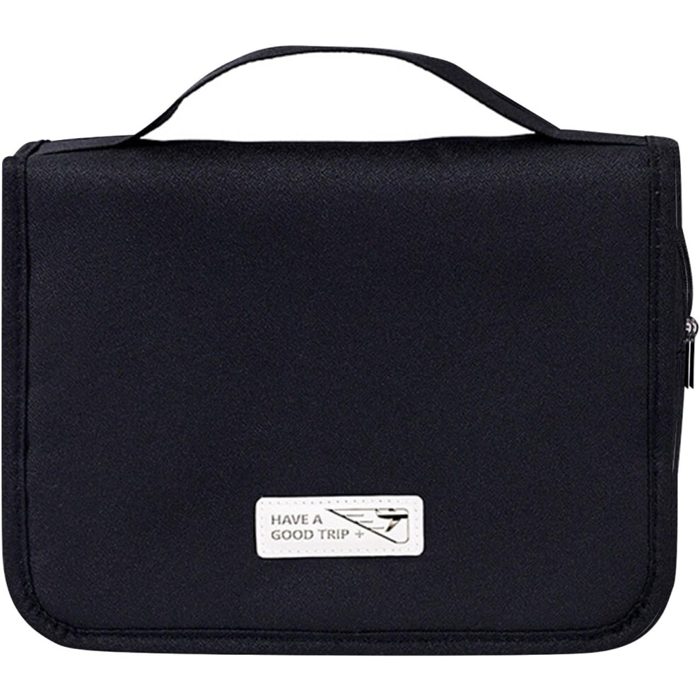 (Black) Travel Size Toiletries Bag - Travel Cosmetic Bag with Hook | Packing Organizers for Toiletries, Cosmetic Container, Travel Organizer for Women Men
