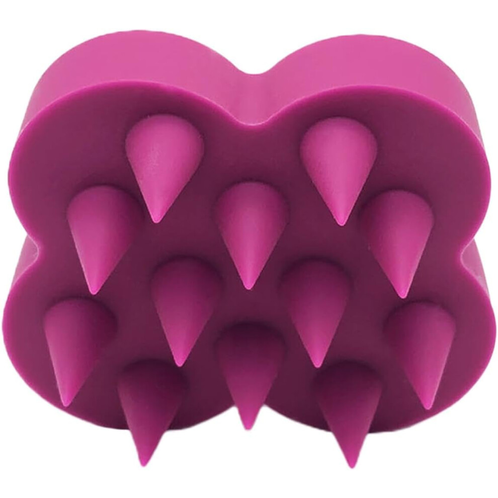(Hot Pink) Massage Comb, Multifunctional Scalp Massager Comb, Hair Scalp Massager Shampoo Brush, Soft Silicone Bristles Hair Scrubber for Wet Dry Hair