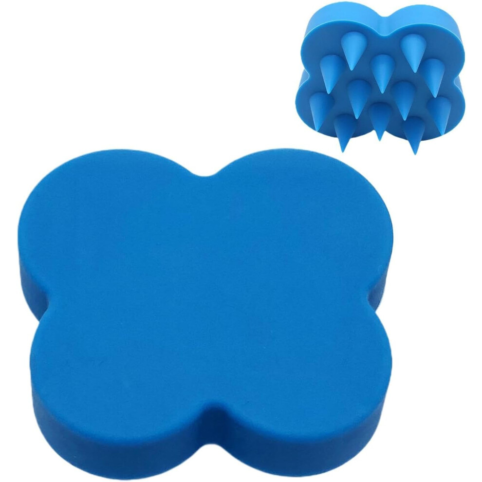 (Blue) Massage Comb, Multifunctional Scalp Massager Comb, Hair Scalp Massager Shampoo Brush, Soft Silicone Bristles Hair Scrubber for Wet Dry Hair