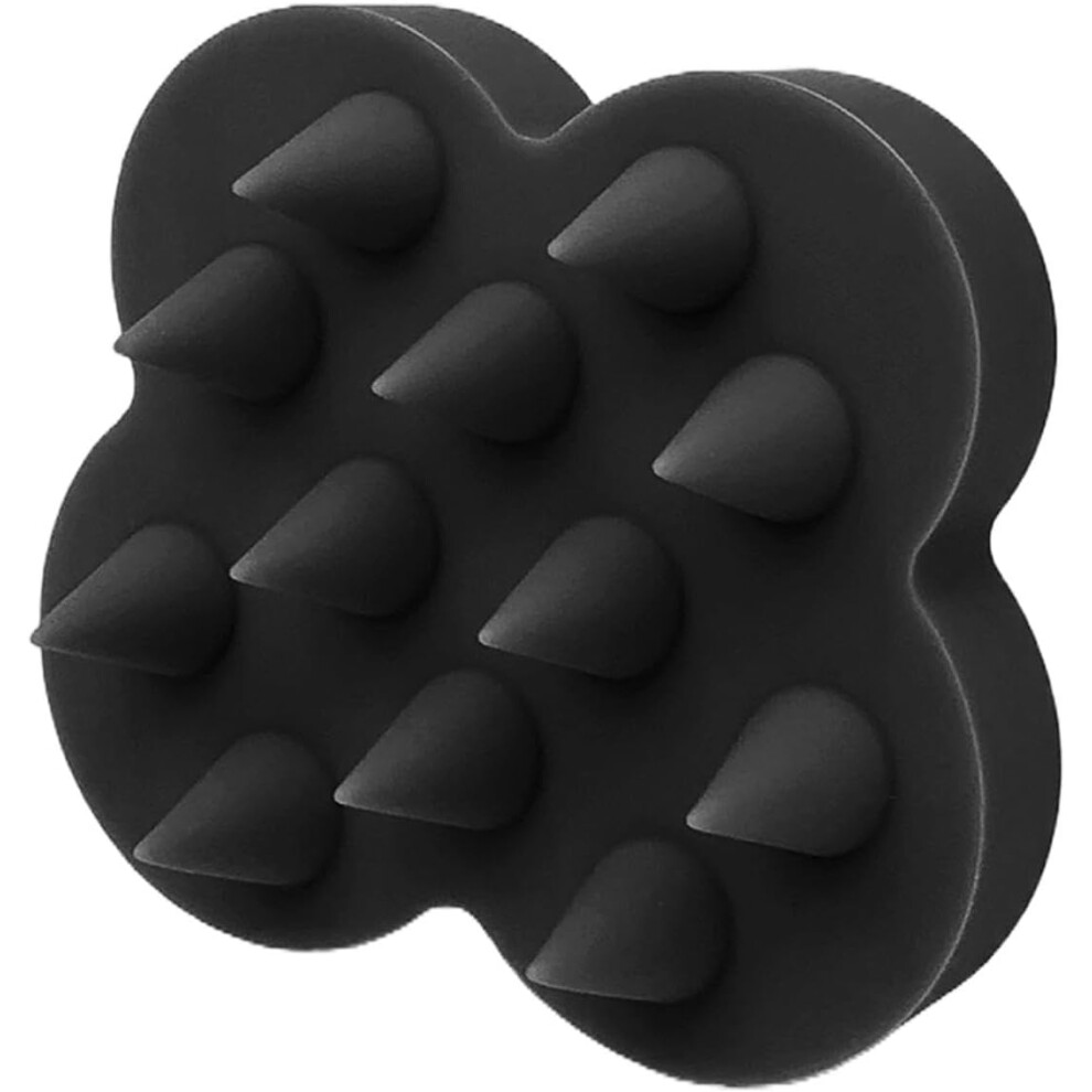 (Black) Massage Comb, Multifunctional Scalp Massager Comb, Hair Scalp Massager Shampoo Brush, Soft Silicone Bristles Hair Scrubber for Wet Dry Hair