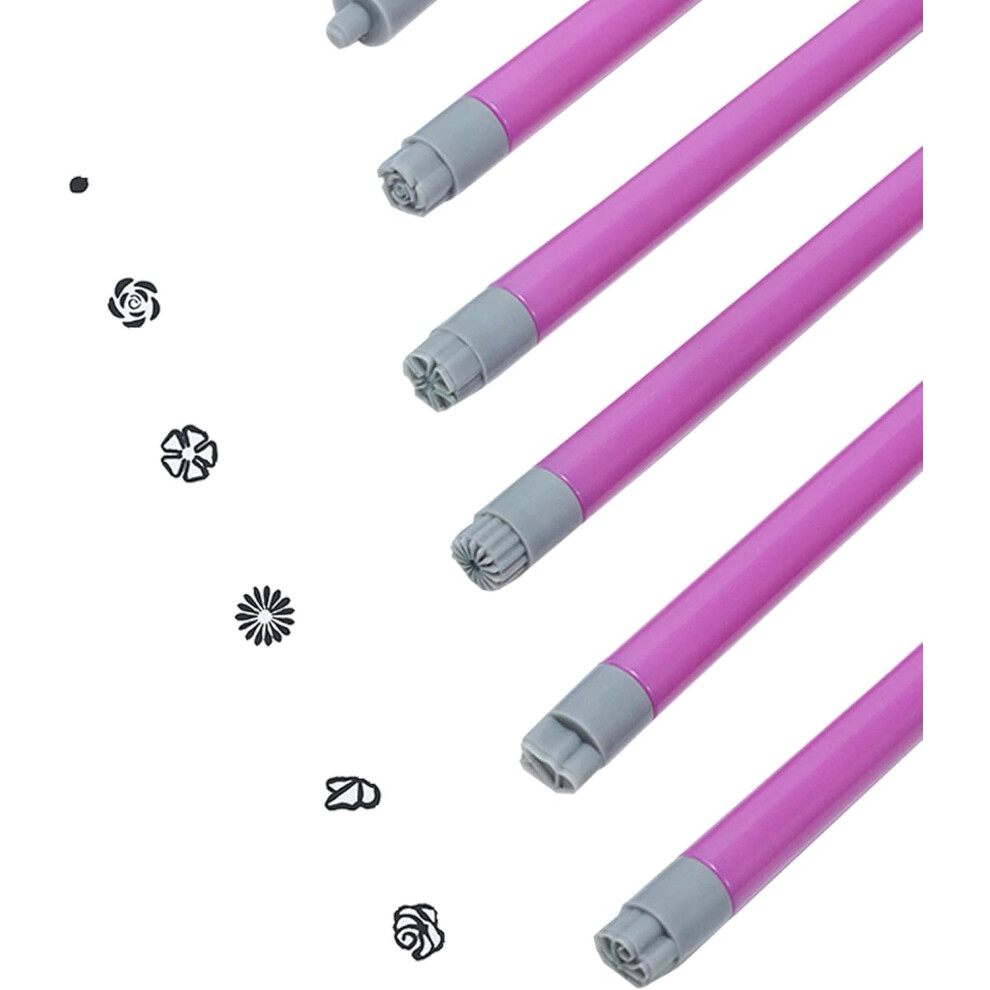 Nail Stamp - 6x Craft Nail Stamper - Nail Design Dotting Tools, Nail Decoration Pens, Flowers Craft Nail Stamping Pen for Crafts Women Beginners