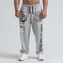Men Cotton Soft Bodybuilding Joggers Sweatpants, Harem Long Trousers