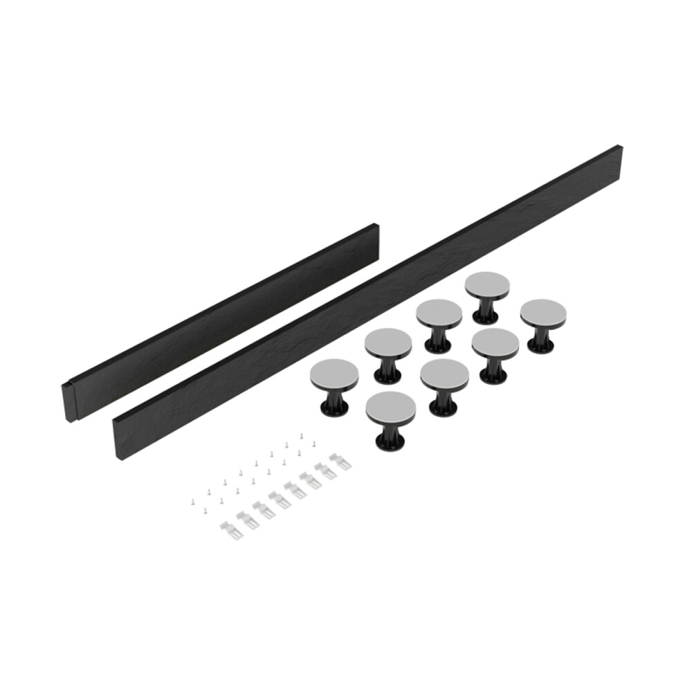 Nes Home Grey Shower Tray Panel & 8pcs Bath Legs For 1100-1200 Rectangle Tray