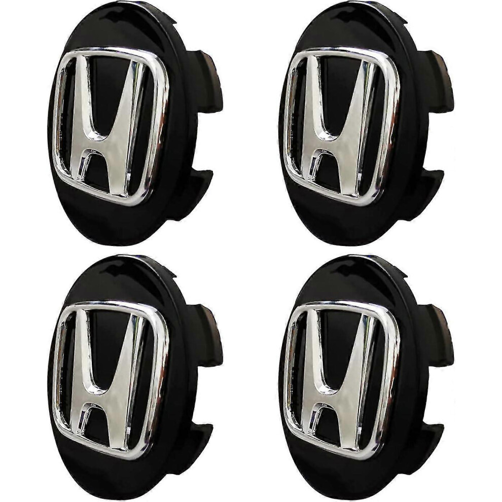 (Black) 69Mm) Car Logo Center Cap Rim Caps Hub Cover Logo Badge Emblem For Honda (Fit Hon-Da Black