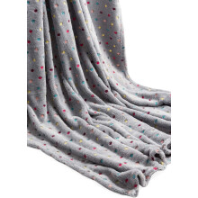 (Grey 150 x 200cm) Fleece Blanket Sofa Throw Glow Dot - Pink