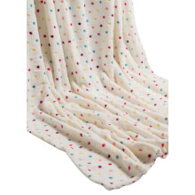 (Cream 150 x 200cm) Fleece Blanket Sofa Throw Glow Dot - Pink
