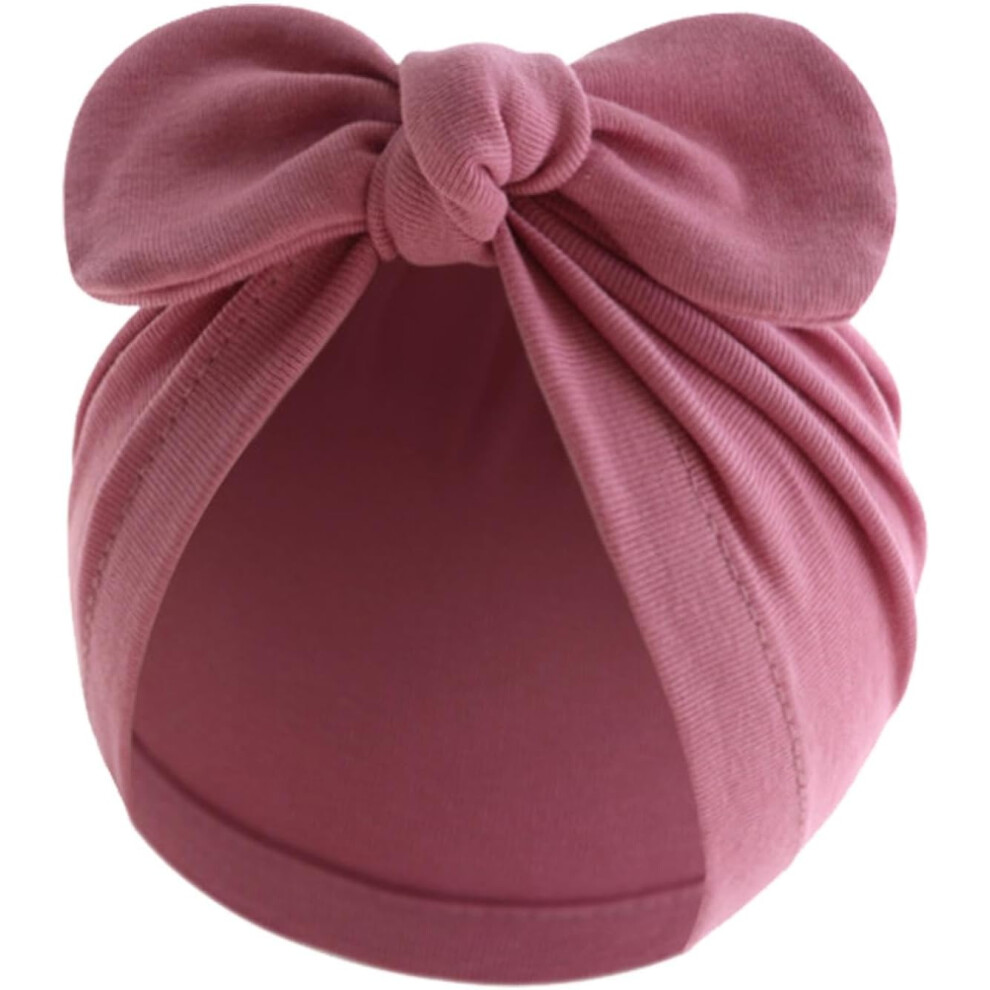 Baby Hats,Baby Bowknot Hat | Baby Bow Knot Turban Hat For Boys And Girls, Baby Toddler Hat Cotton Head Wrap Beanie Hot Pink