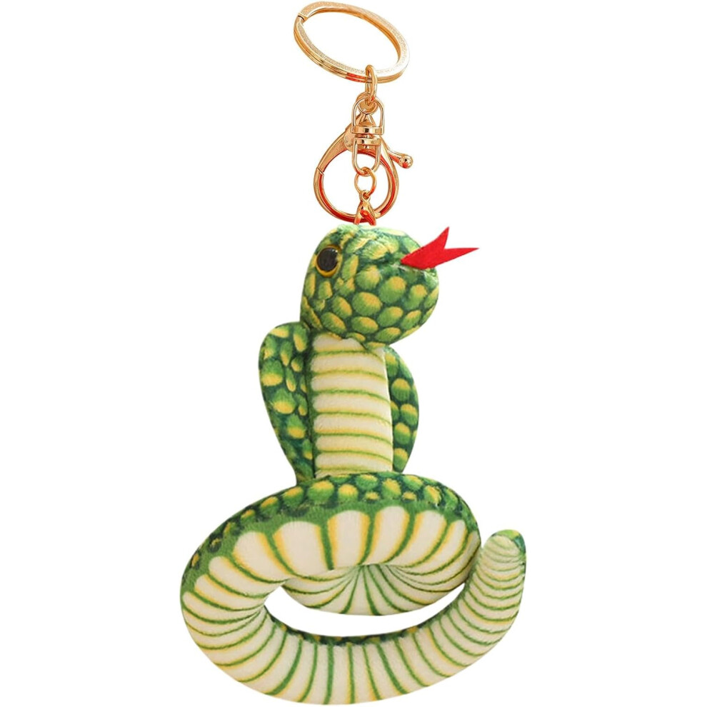 (Green) Stuffed Snake Keychain,Small Snake Toy Pendant | Cute Snake Plush Keychain Pendant, Animal Plushie Pendant For Backpack Green