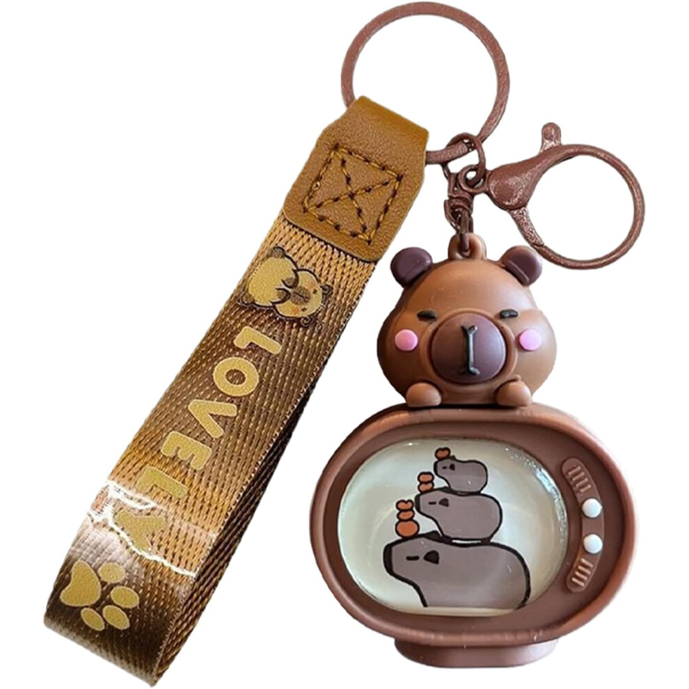 (Stacked Music) Capybara Keychain | Tv Shape Luminous Animal Keychains,Cute Fashion Accessory, Indoor Home Decoration For Living Room, Bedroom Not,Specified