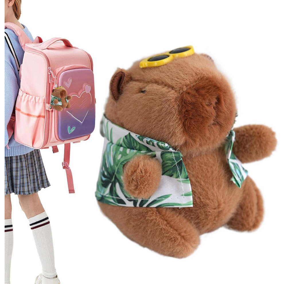 (Green) Capybara Key Chain - Cute Stuffed Animal Toy Pendant with Cloth and,Hangable Decoration, Backpack Accessory for Boys Girls