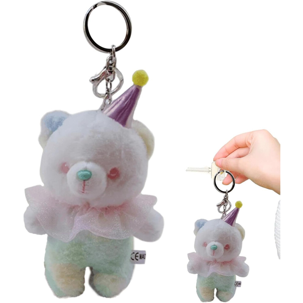 (Green) Bear Plush Keychain - Plush Bear Keychain - Portable Bear Anime Plush Key Chain for Purse, Bag, Schoolbag