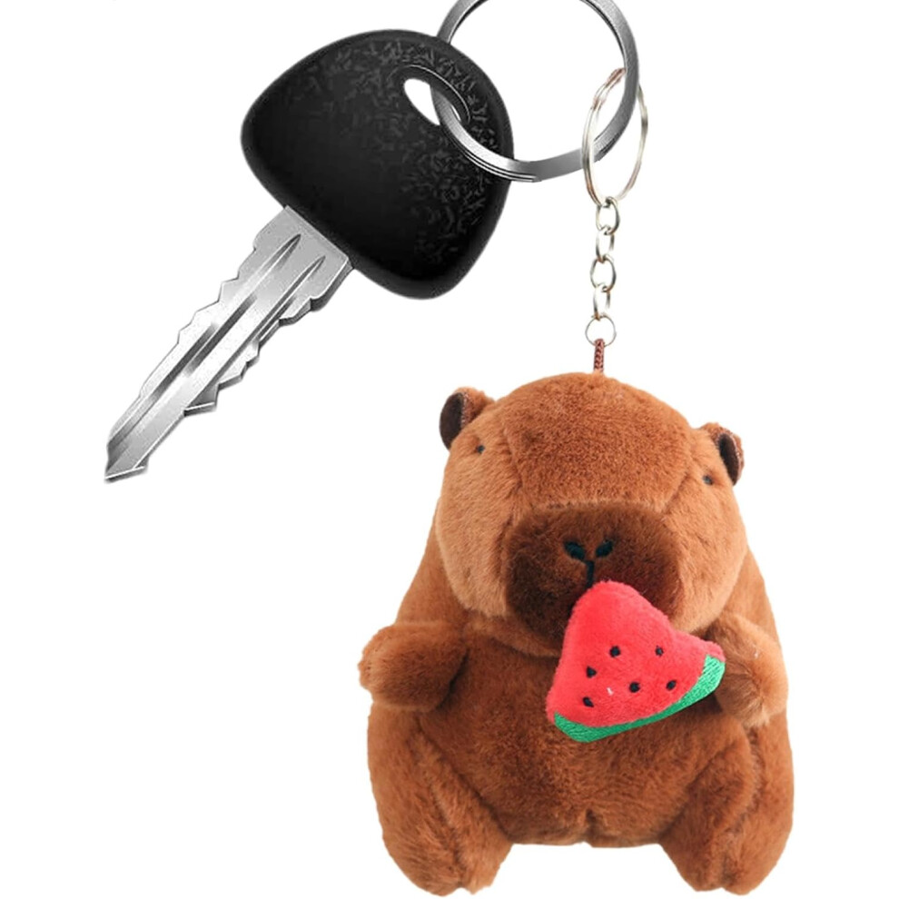 (Watermelon) Capybara Pendant,Realistic Keyring Bag Pendant Stuffed Animals Toy - Cute Pendant Decoration, Animal Toy Backpack Key Chains