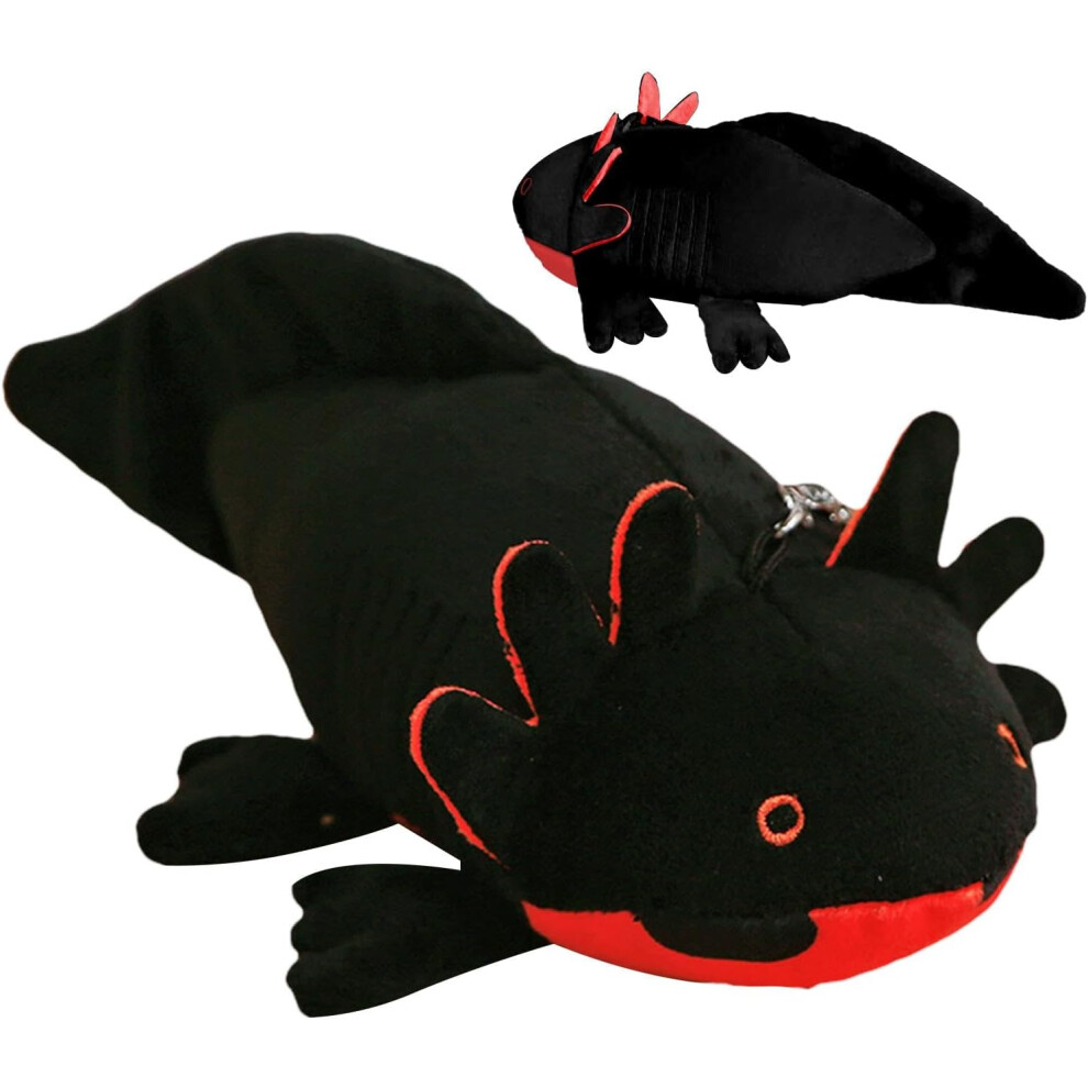 (Black) Keychain Stuffed Animal - Stuffed Newt Salamander Keychain - Cute Decorative Plush Pendant, Plush Newt Salamander Pendant, Stuffed Animals Key Black