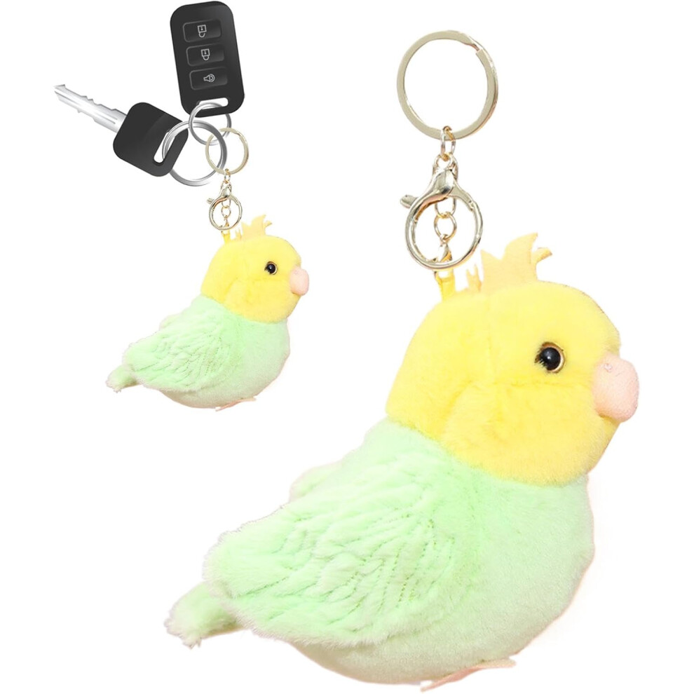 (Green) Keychain Parrot Plush,Keyrings Accessories Plush Backpack - Cute Anime Keychains, Exquisite Key Ring Bag Charm for Families, Lovers
