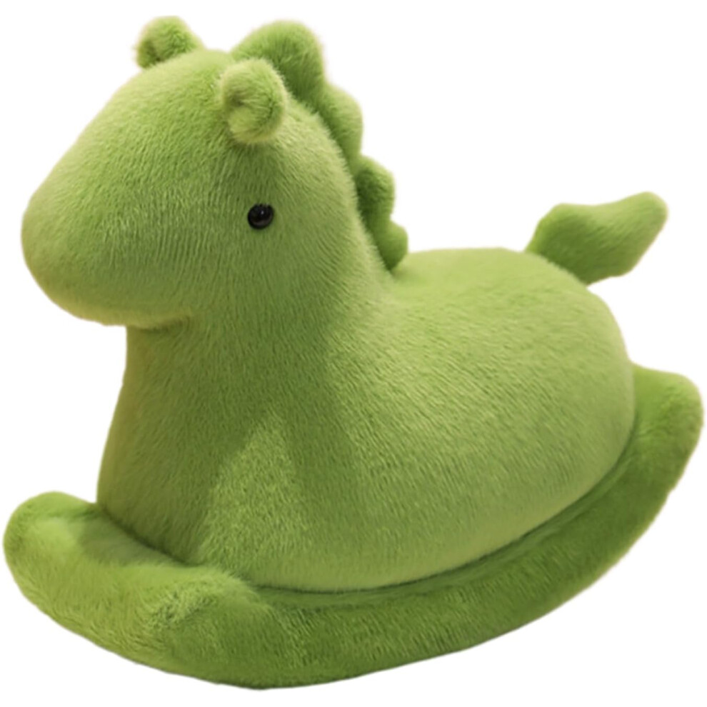 (Green) Stuffed Horse Plush Toy | 15.7 Inch Rocking Horse Huggable Toy - Soft Collectible Animal Desktop Ornament, Sleeping Companion For Bed Sofa Car Green