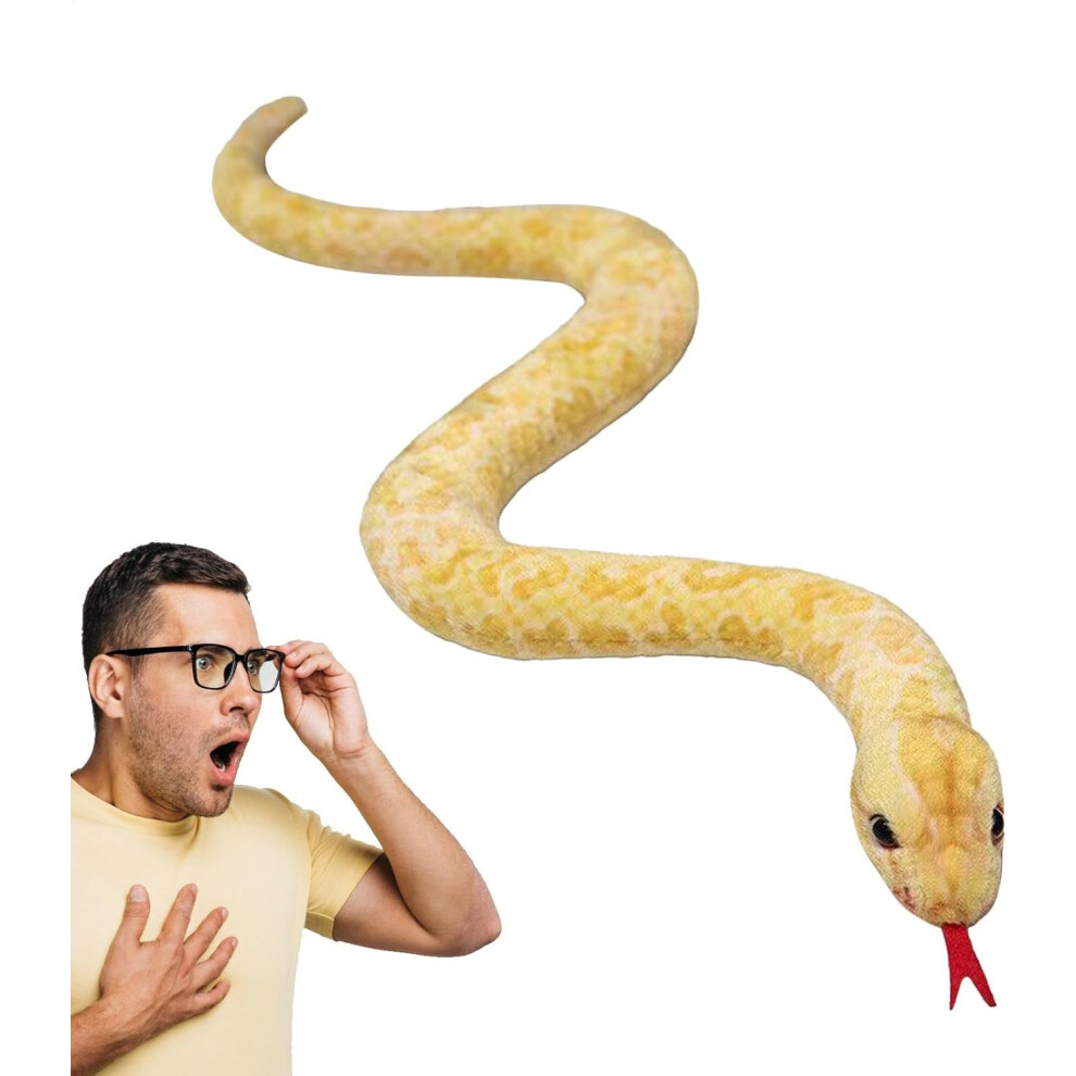 (Yellow) Snake Stuffed Animal - Cobra Prank Prop - 39 Inch Washable Stuffed Plush Cuddle Toy Soft and Cute Kids for Boys and Girls Birthday Party Pran-image-OPC-PGNGVDH-NEW