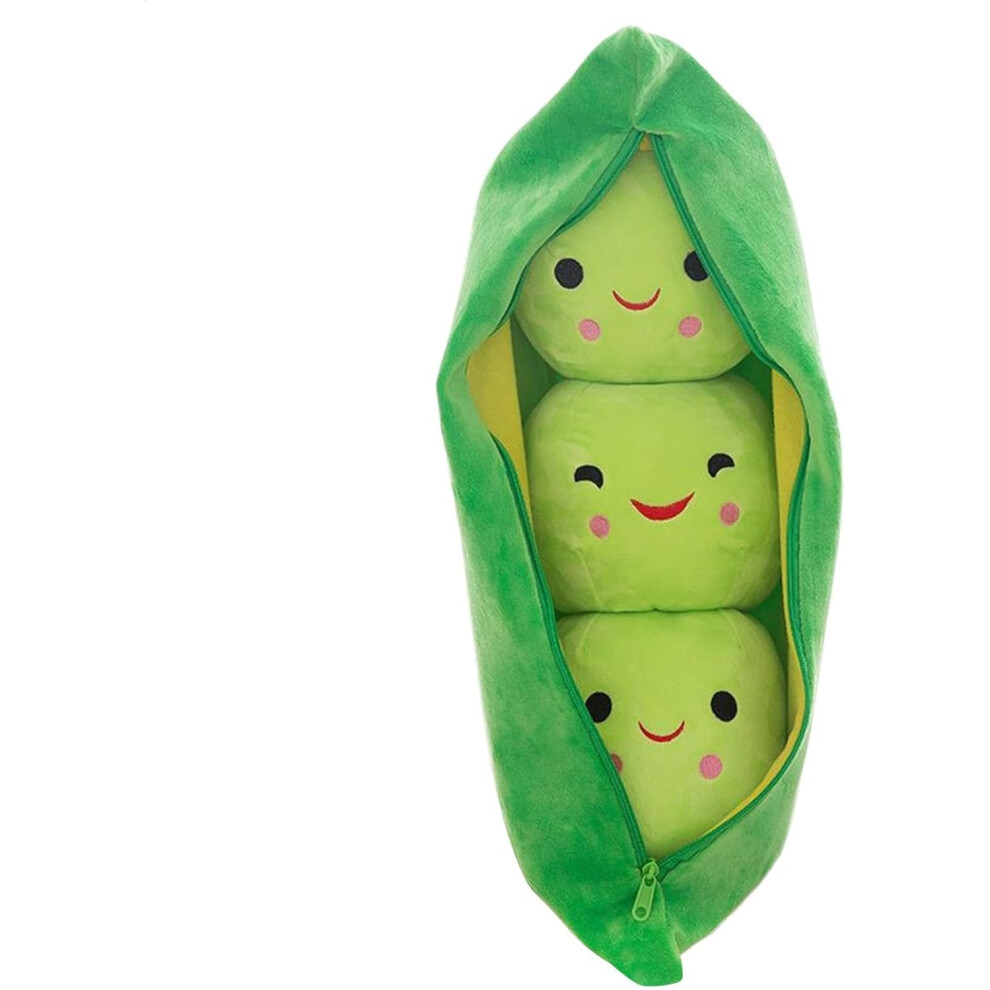 (-1) Pea Pod Plush Soft Toy, Cute Pea Stuffed Toys, Cartoon Plant Cuddle Snuggle Plushies Toy, Plush Character Figure With Zipper, Soft Throw Pil Green