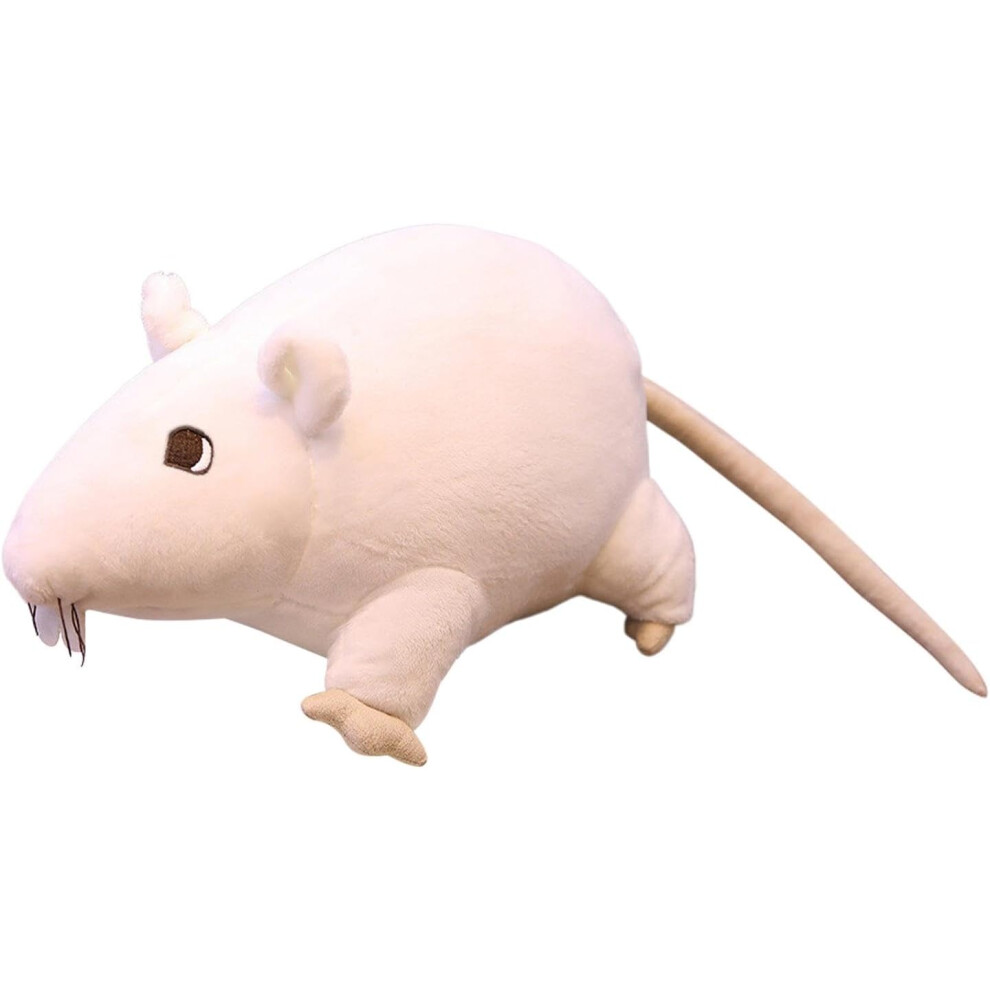 (White) Rats Stuffed Animal - Mice Stuffed Animal Realistic Soft Plush Toy - Small Prank Party Supplies Fake Cat Toy for Indoor Cats