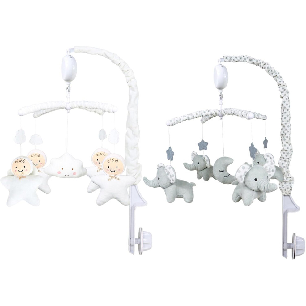 (2pc) Baby Crib Mobile Toy, Hanging Rotating Plush Toy, Wind-Up Animals Nursery Decor with Music Box, Soothing Baby Sleep Aid, Baby Music Mobile Toy to