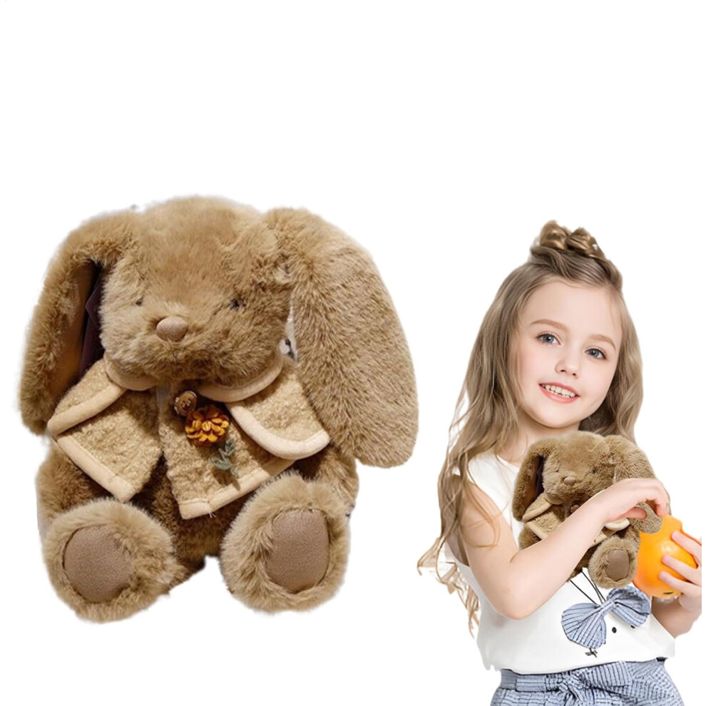(Brown) Plush Bunny Toy | Cute Animal Rabbit Stuffed Plushies | Easter Bunny Sofa Decoration Room Decor for Home, Bedroom, Living Room