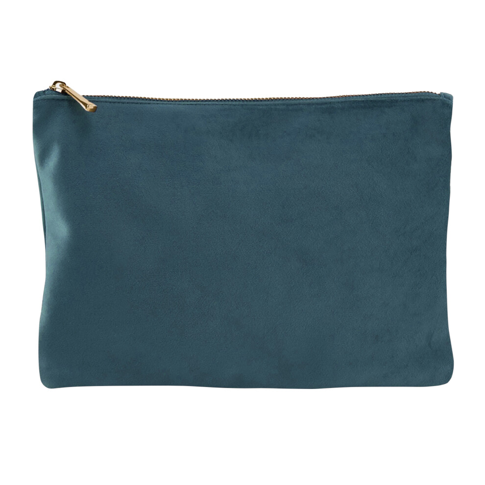 (S, Blue Topaz) Bagbase Velvet Accessory Bag