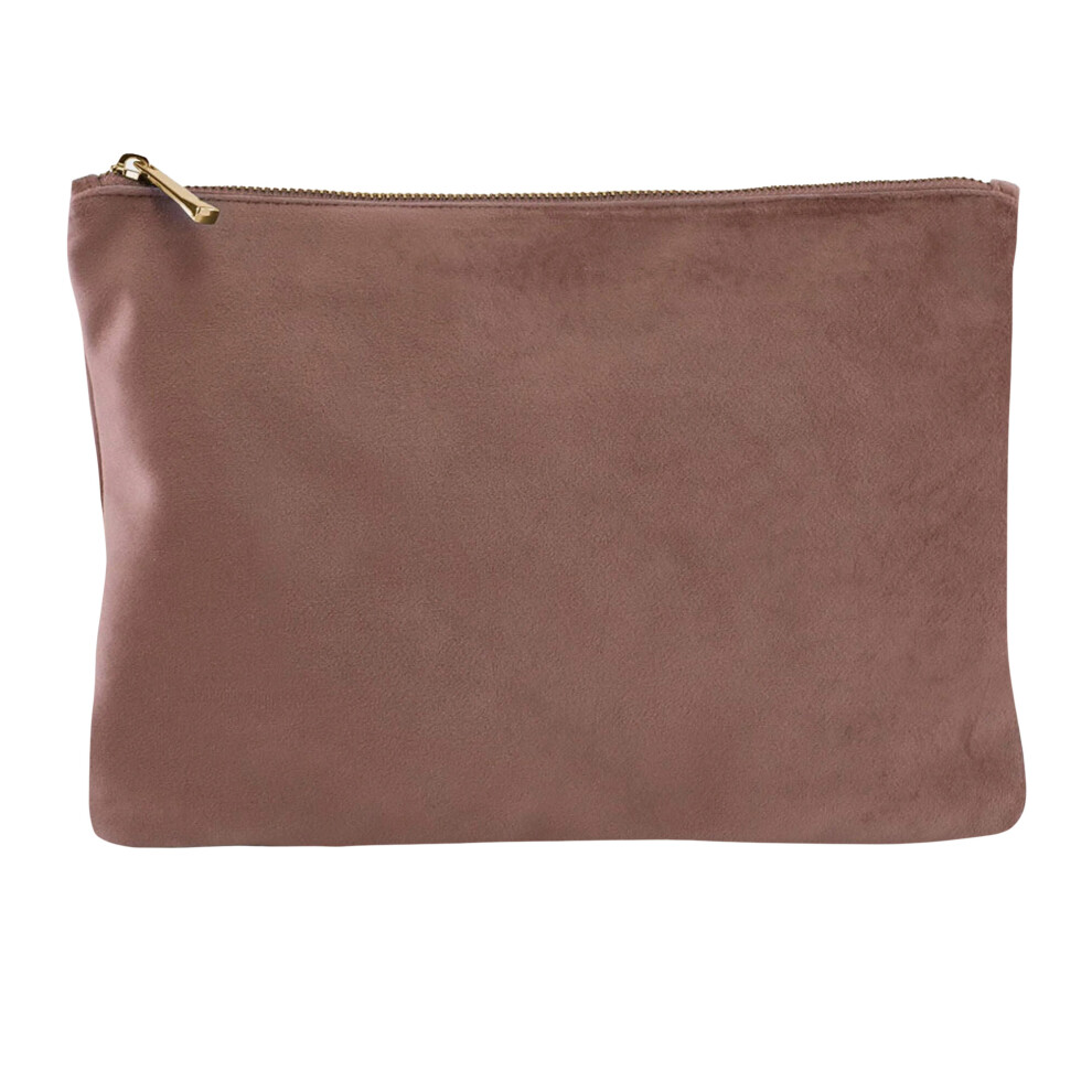 (S, Rose Quartz) Bagbase Velvet Accessory Bag
