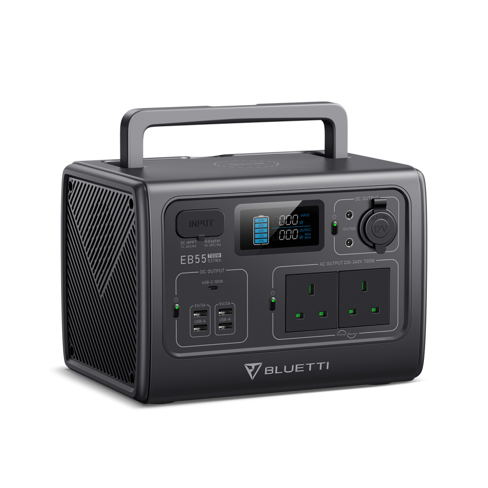 BLUETTI EB55 537Wh, 700W Portable Solar Generator for camping, RV