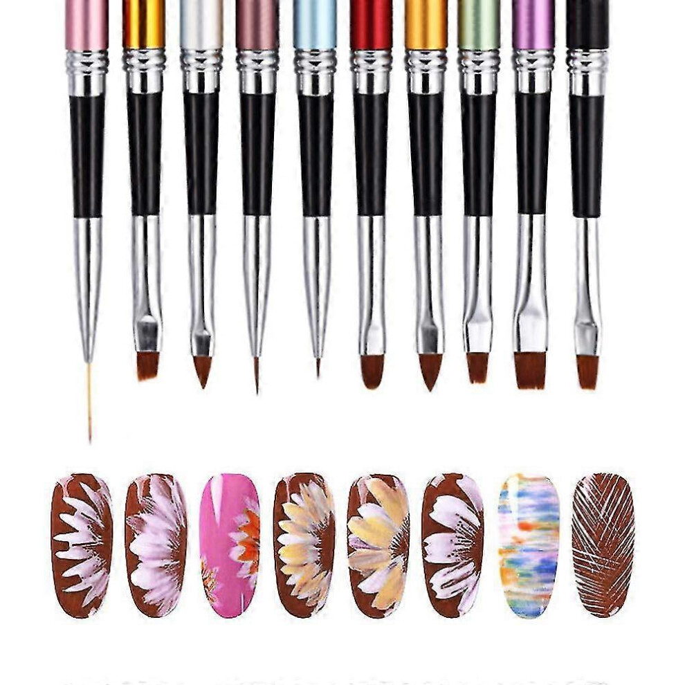 10pcs Stylo d'Art pour Salons Professionnels Pinceau et Home Diy Art Designs (10 Couleurs)