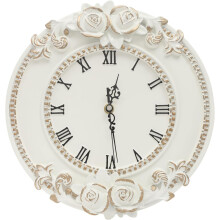 Wanduhr aus Harz im europäischen Retro-Stil mit Rosenrelief - leises Uhrwerk, dekorative Uhr für Wohnzimmer & Schlafzimmer