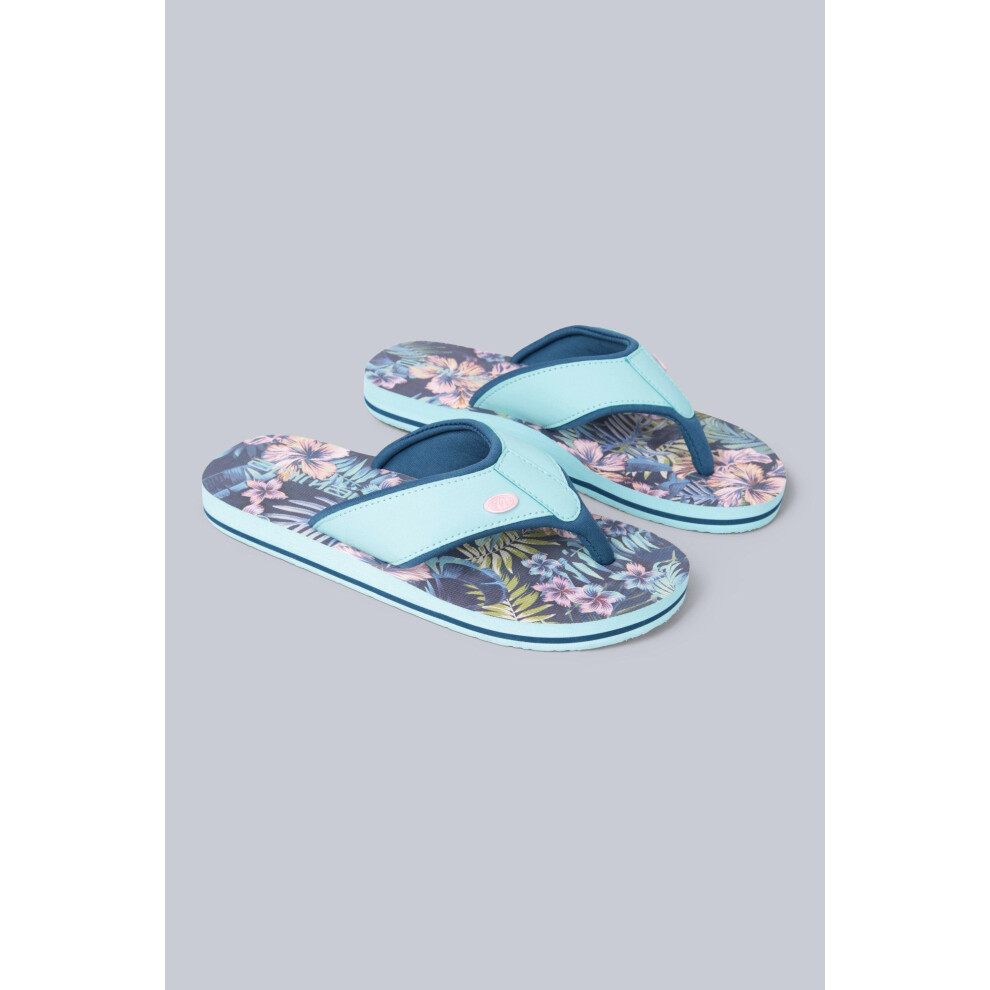 (12 UK Child, Mint) Animal Childrens/Kids Swish Recycled Flip Flops