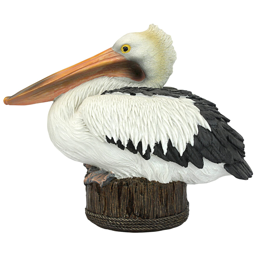 Design Toscano Dock of the Bay Pelican Coastal D?cor Outdoor Garden Statue, Polyresin, 30.5 cm